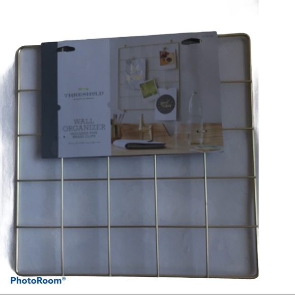 Threshold Gold Grid Wall Organizer 15” x 15”